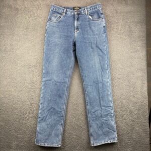 RedHead Mens Fleece Lined Straight Leg Denim Jeans Blue 34x34 Insulated Warm